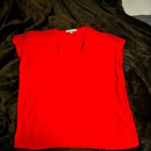 Red Top with Lace Trim